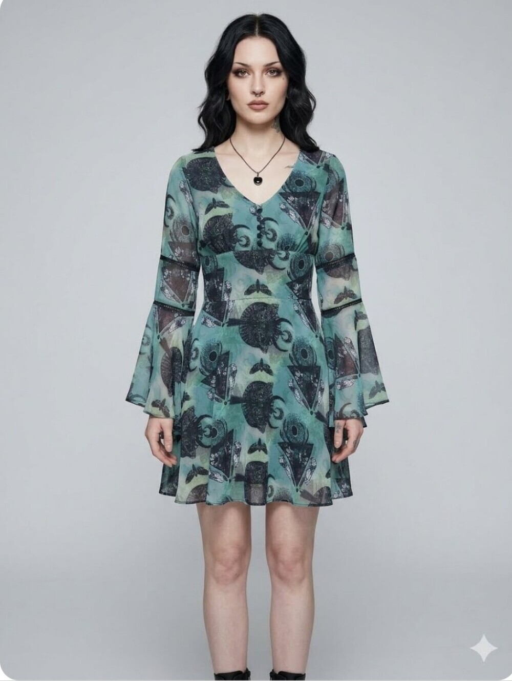 Spin Doctor Alchemy After Death Bell Sleeve Mini Dress, VGUC, Size XS
